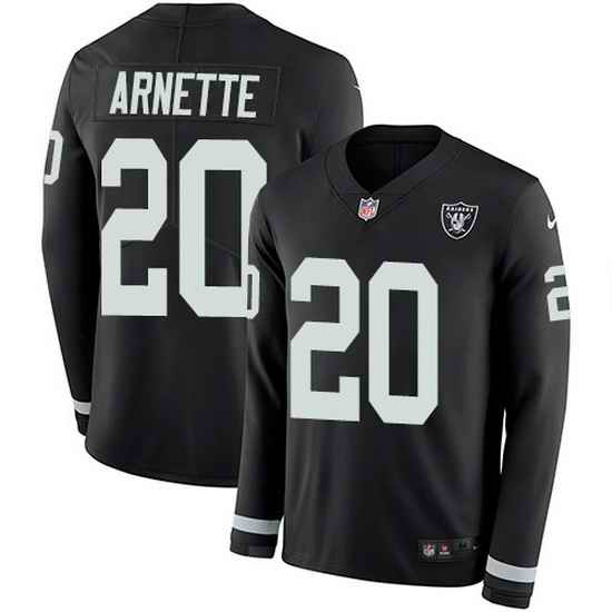 Nike Raiders 20 Damon Arnette Black Team Color Men Stitched NFL Limited Therma Long Sleeve Jersey